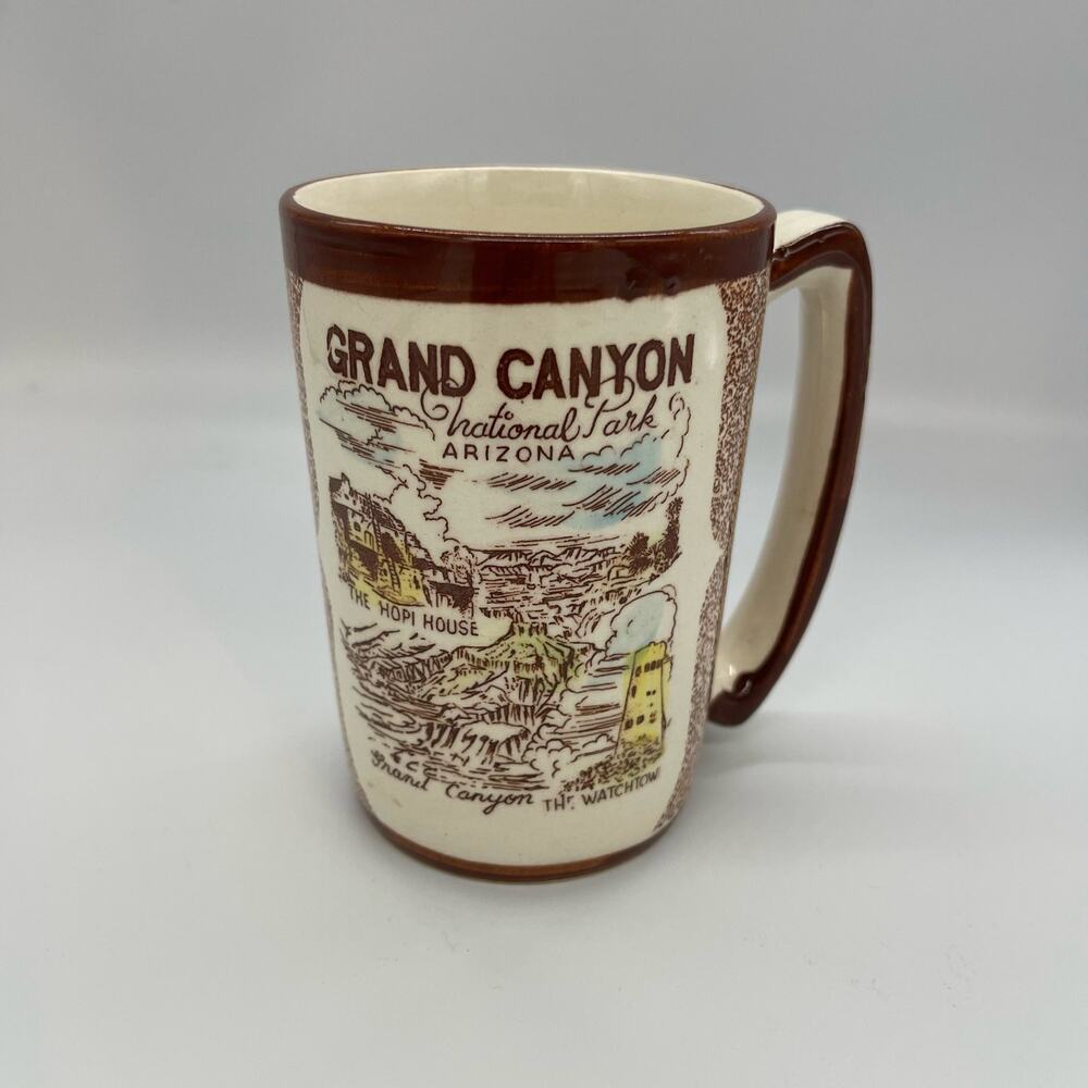 Vintage Grand Canyon National Park AZ Souvenir Coffee Mug Hopi House Watch Tower